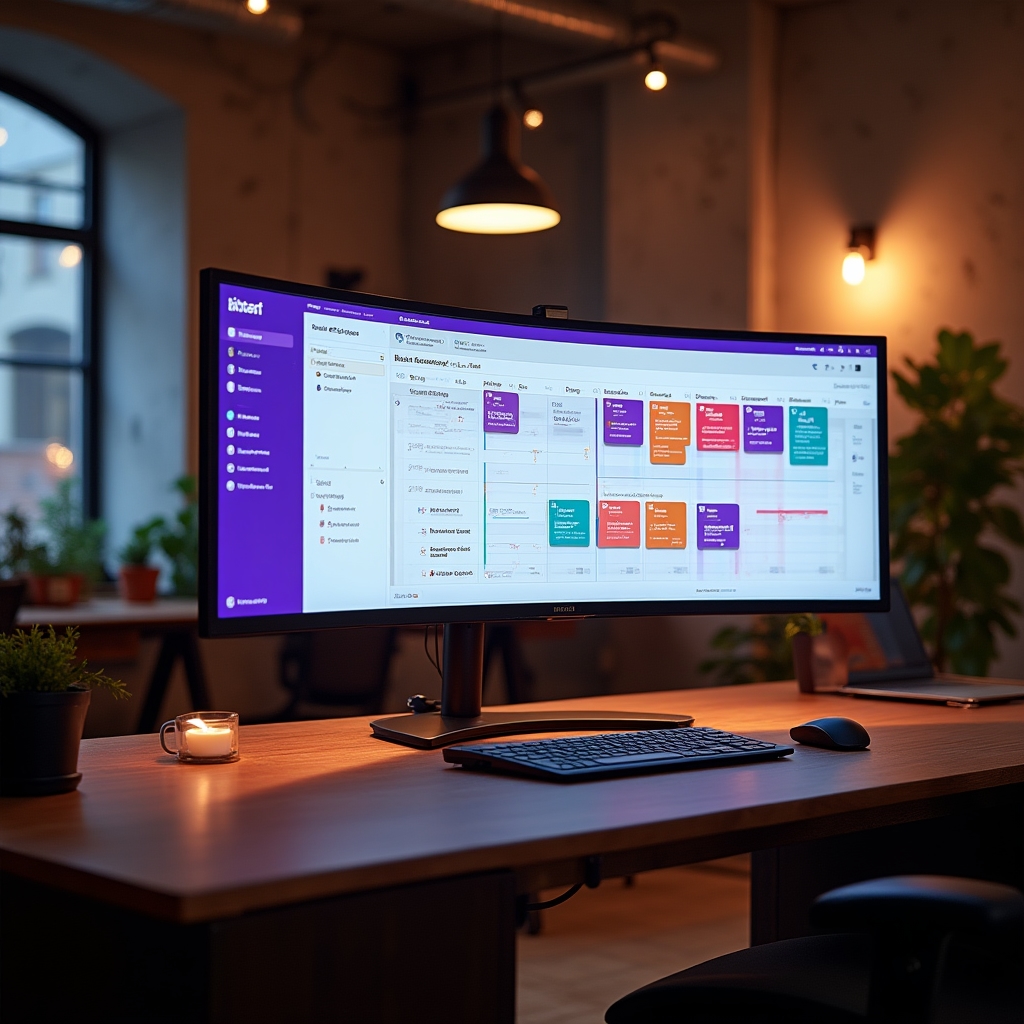Dashboard principal cu proiecte active și status sarcini