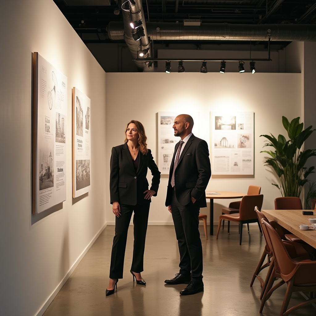 Proces creativ într-un studio de design modern
